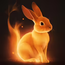 a picture of a bunny that is in flames
