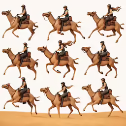 multiple images of jockeys riding their horses