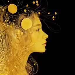 a woman has many circles in her hair