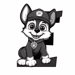 a cartoon animal with a hat and number