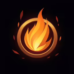 the golden fire logo is shown in black