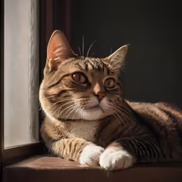 a cat that is laying down in a window