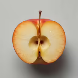 an apple that has been sliced in half