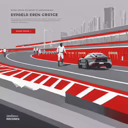 a man walking on top of a track next to a car,a man walking away from an open track