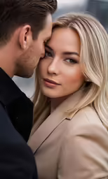 a man and a woman with their arms around each other