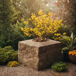this is a photo of some plants on a patio