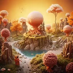 this looks like an island with a big mushroom house on top of it