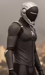 the captain has a helmet and armor for his role