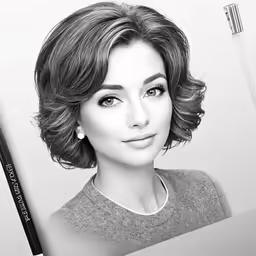 a pencil drawing of the face of a woman
