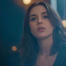 a young woman with dark hair wearing a black shirt