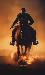 a movie poster for cowboys starring john may riding a horse