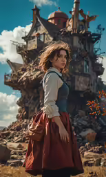 the beautiful woman is posing near the building