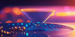 a blue cocktail sitting on top of a counter