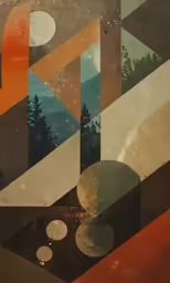 digital painting of trees and hills against a night sky