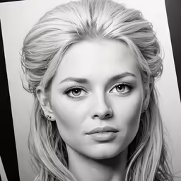 a beautiful blonde woman with long hair and very large eyes