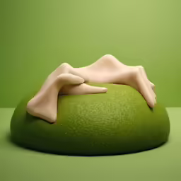 the green surface is very green with a statue on it