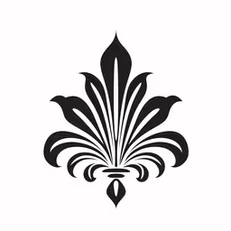 a black and white silhouette of a flower,a flower black and white logo design