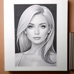 a drawing on a wall of a woman with blonde hair