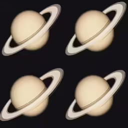 three different saturn planets are seen in this image