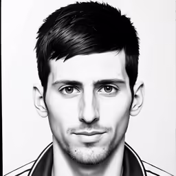 a man is in a black and white photo