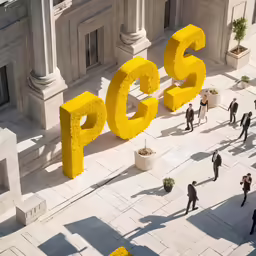 a bunch of people standing around the huge letters for their name