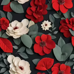 a lot of flowers that are on a black surface