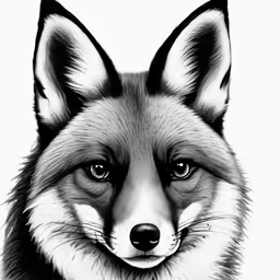 a pencil drawing of a fox