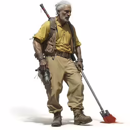 an older man with a beard and overalls