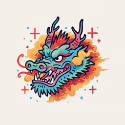 a dragon tattoo on a white background