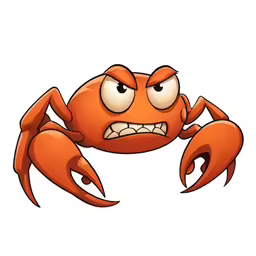 a crab that looks like it is being angry