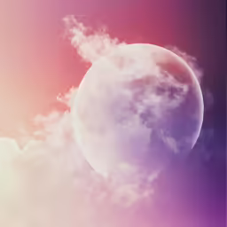 the sun is in the sky and half of it has clouds around it