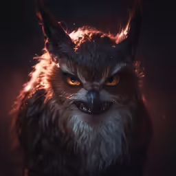 a close up shot of an animal with yellow eyes