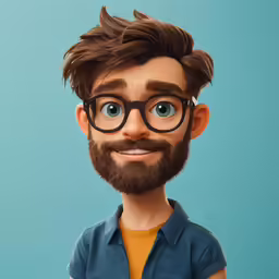 a digital generated photo of a man with glasses