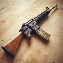 a akm - 74 gun, lying on the ground