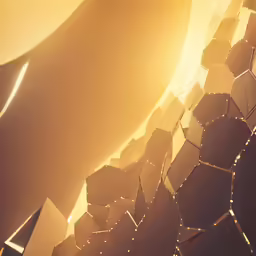 light pouring in a curved mirror in the sky