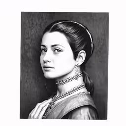 the girl in a headband is posed for a portrait