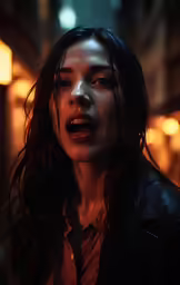 an image of a woman that is crying in the dark