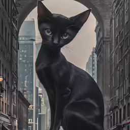 an illustration of a cat looking up at the sky