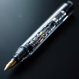 an empty fountain pen on a table with an ink pen