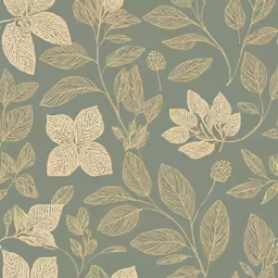 an intricate design of leaves on green