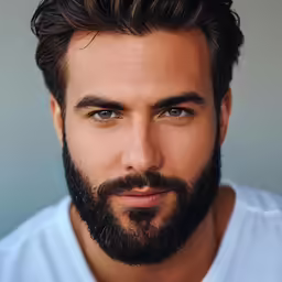 a man wearing a white shirt looking at the camera