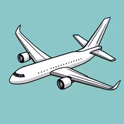 the large airplane is painted in a minimal style