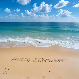 the word eco campaign is written in the sand