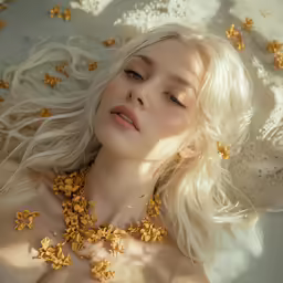 an image of a woman wearing gold jewelry