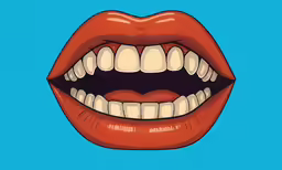 an open mouth with teeth and teeth showing on it