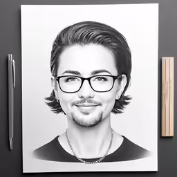 a pencil drawing of the character hray