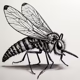 drawing of a honey bee from a book about bees