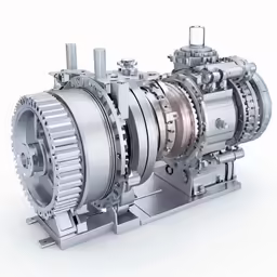 a machine gears that is sitting on top of it