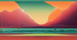 an image of the ocean with people in it,an illustration of a colorful, abstract painting