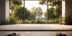 this is an image of a empty room with glass doors